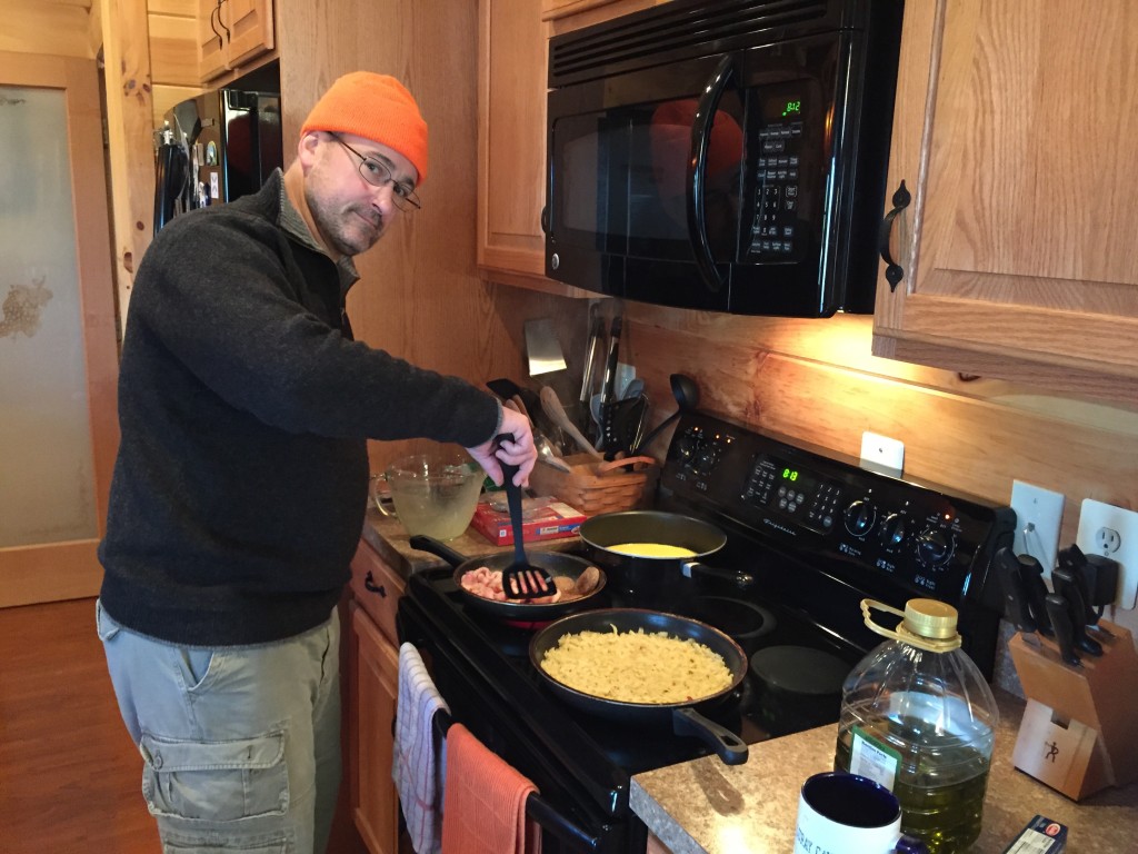 Steve made breakfast after the morning hunt