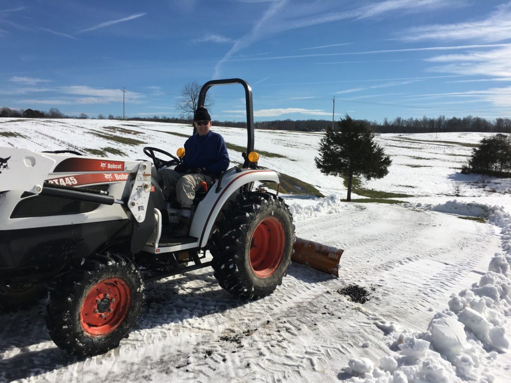 Dad working the back blade