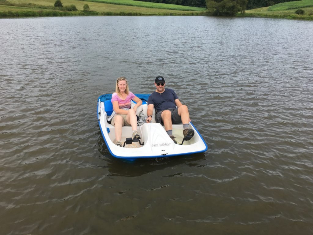 Steve & Melanie in the pedal boat